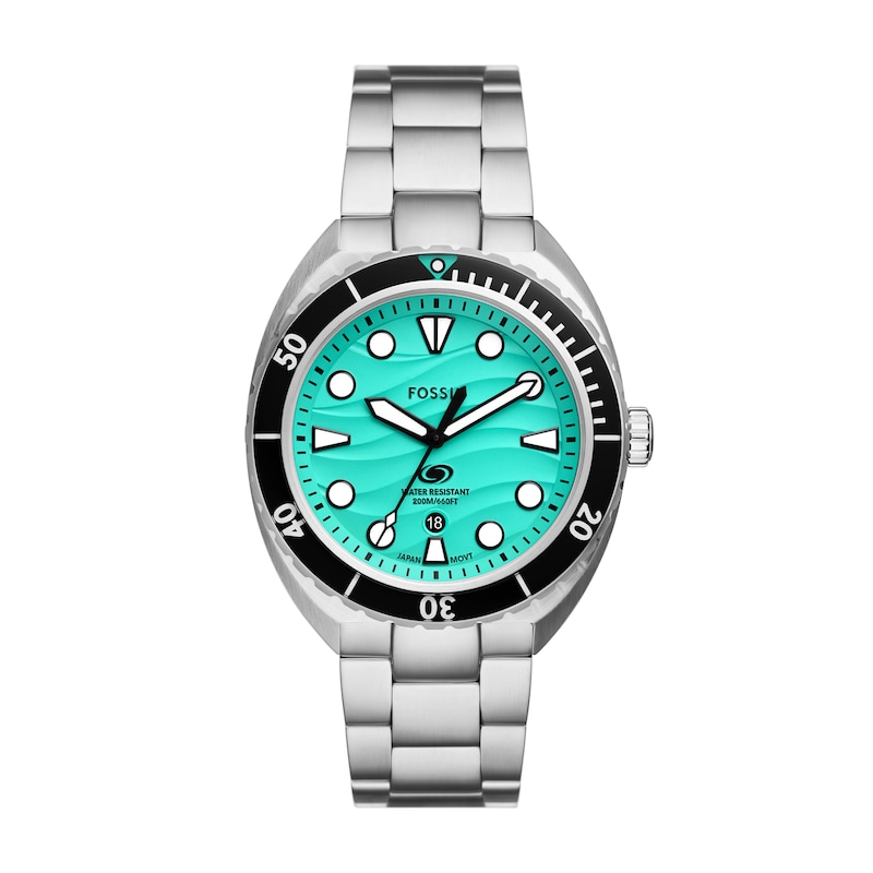 Main Image 1 of Men’s Fossil Breaker Watch with Patterned Turquoise Dial (Model: FS6066)