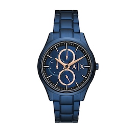 Men’s Armani Exchange Dante Blue IP Chronograph Watch with Blue Dial (Model: AX1881)