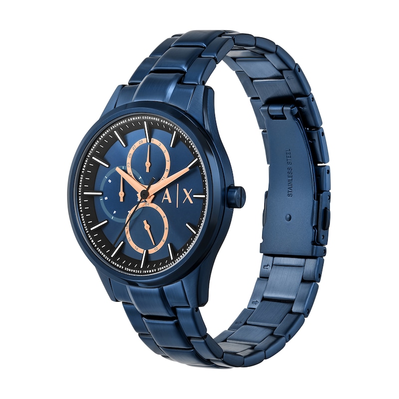 Men’s Armani Exchange Dante Blue IP Chronograph Watch with Blue Dial (Model: AX1881)