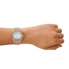 Thumbnail Image 4 of Ladies’ Armani Exchange Lola Crystal Accent Rose-Tone IP Mesh Watch with Grey Dial (Model: AX5617)