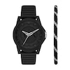 Thumbnail Image 0 of Men’s Armani Exchange Outerbanks Black IP Watch with Black Dial and Cord Bracelet (Model: AX7159SET)