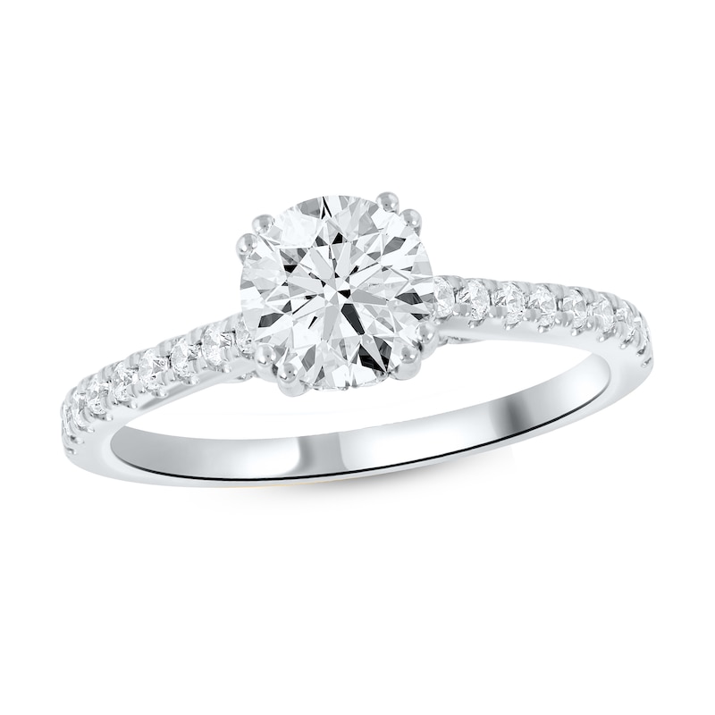 Main Image 1 of 1-1/3 CT. T.W. Certified Lab-Created Diamond Engagement Ring in 14K White Gold (F/SI2)