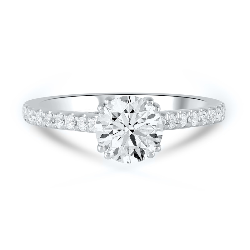 Main Image 3 of 1-1/3 CT. T.W. Certified Lab-Created Diamond Engagement Ring in 14K White Gold (F/SI2)