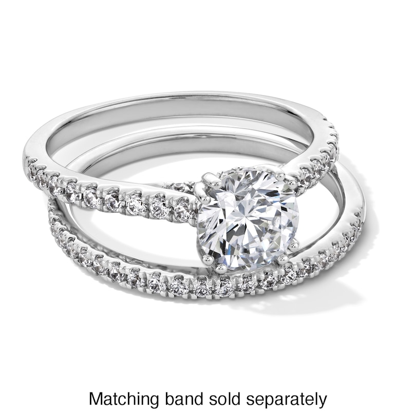 Main Image 4 of 1-1/3 CT. T.W. Certified Lab-Created Diamond Engagement Ring in 14K White Gold (F/SI2)