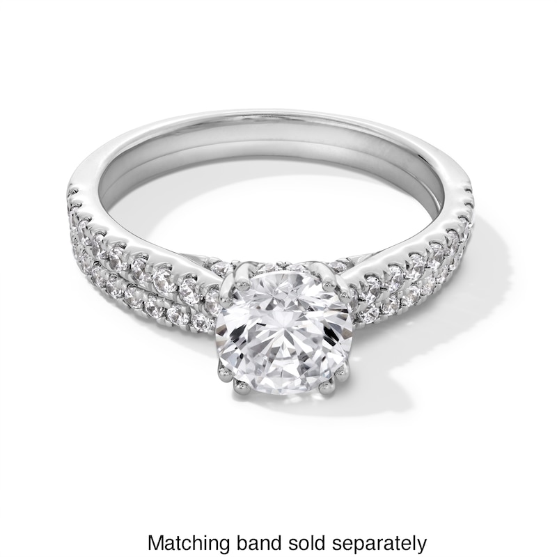 Main Image 5 of 1-1/3 CT. T.W. Certified Lab-Created Diamond Engagement Ring in 14K White Gold (F/SI2)