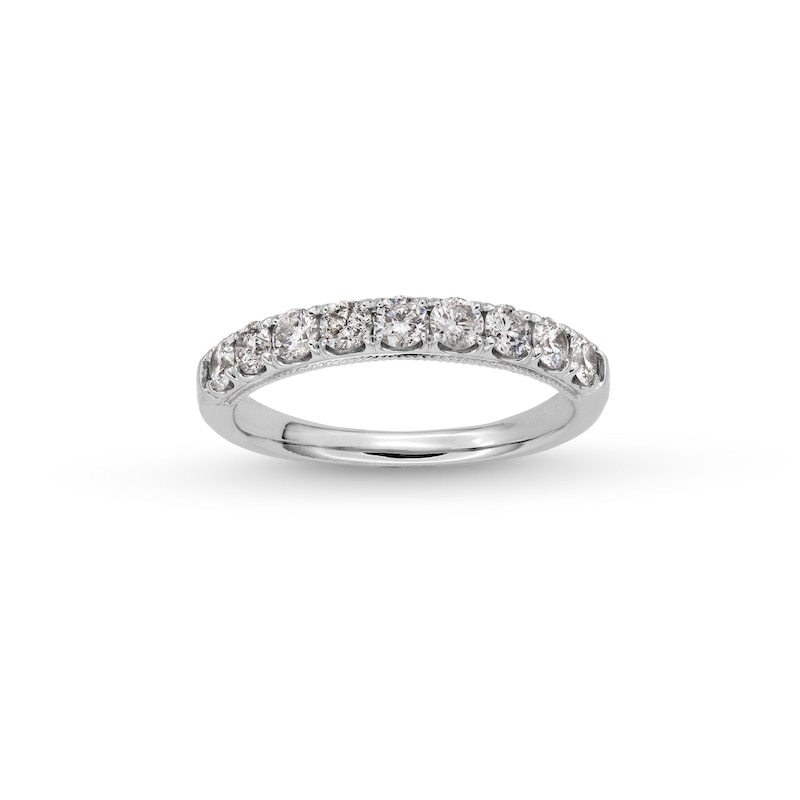 Main Image 1 of 3/4 CT. T.W. Diamond Nine Stone Vintage-Style Anniversary Band in 14K White Gold