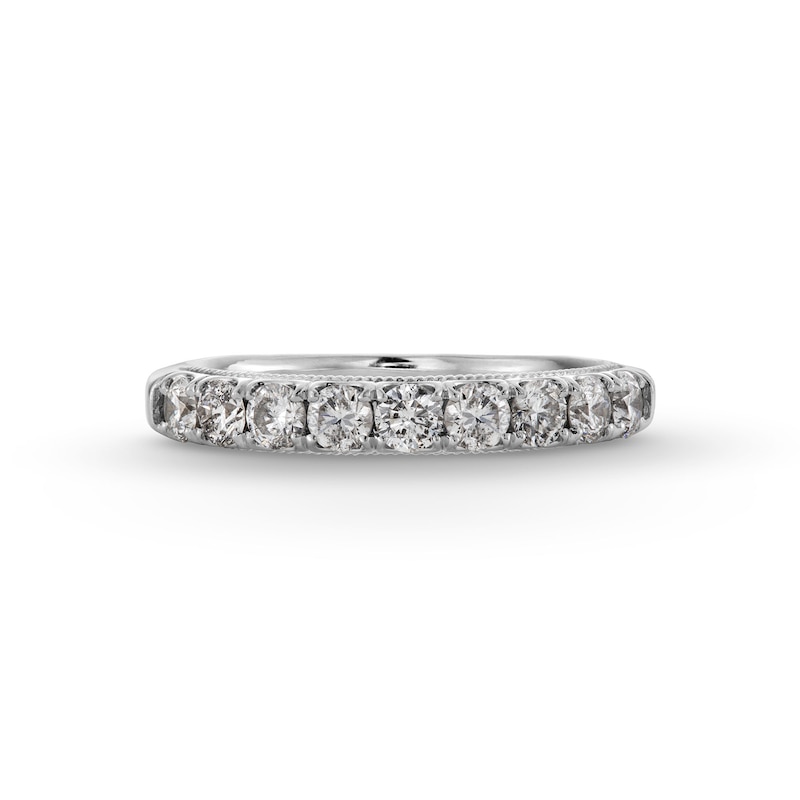 Main Image 4 of 3/4 CT. T.W. Diamond Nine Stone Vintage-Style Anniversary Band in 14K White Gold