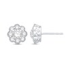 Thumbnail Image 1 of 1 CT. T.W. Diamond Scallop Edge Vintage-Style Flower Stud Earrings in 10K White Gold