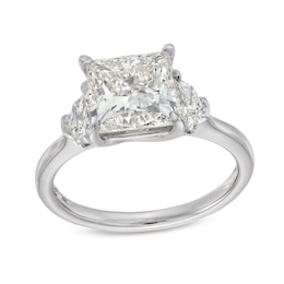 3-1/2 CT. T.W. Princess and Epaulette-Cut Certified Lab-Created Diamond Three Stone Engagement Ring in 14K White Gold