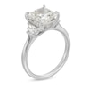 Thumbnail Image 3 of 3-1/2 CT. T.W. Princess and Epaulette-Cut Certified Lab-Created Diamond Three Stone Engagement Ring in 14K White Gold