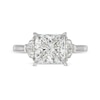 Thumbnail Image 4 of 3-1/2 CT. T.W. Princess and Epaulette-Cut Certified Lab-Created Diamond Three Stone Engagement Ring in 14K White Gold