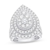 Thumbnail Image 1 of 4 CT. T.W. Pear-Shaped Multi-Diamond Double Frame Multi-Row Engagement Ring in 10K White Gold