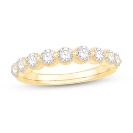 7/8 CT. T.W. Diamond Nine Stone Vintage-Style Anniversary Band in 14K Gold