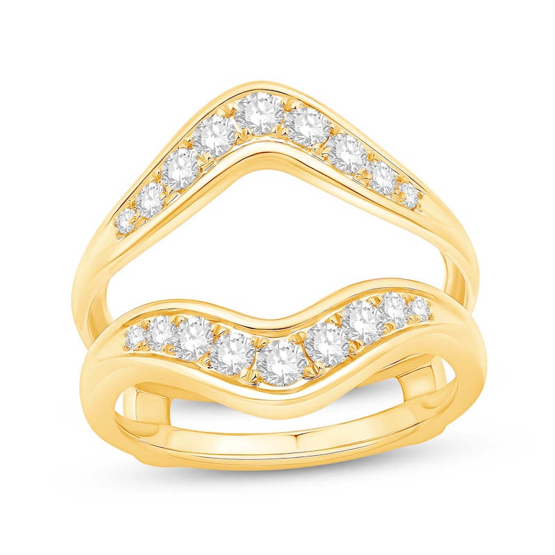 Main Image 1 of 5/8 CT. T.W. Diamond Chevron Solitaire Enhancer in 14K Gold