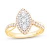 Thumbnail Image 1 of 1 CT. T.W. Marquise Multi-Diamond Frame Twist Shank Engagement Ring in 14K Gold