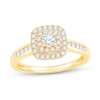 Thumbnail Image 1 of 5/8 CT. T.W. Diamond Double Cushion-Shaped Frame Engagement Ring in 14K Gold