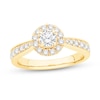 Thumbnail Image 1 of 1 CT. T.W. Diamond Frame Pinched Shank Engagement Ring in 14K Gold