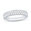 Thumbnail Image 1 of 5/8 CT. T.W. Princess-Cut and Round Diamond Double Row Band in 14K White Gold