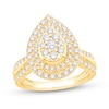 Thumbnail Image 0 of 1 CT. T.W. Pear-Shaped Multi-Diamond Double Frame Engagement Ring in 10K Gold