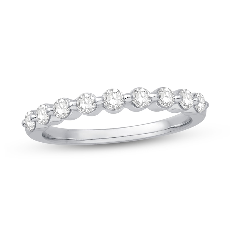 Main Image 1 of 1/2 CT. T.W. Diamond Nine Stone Anniversary Band in 14K White Gold