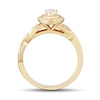 Thumbnail Image 2 of 1/3 CT. T.W. Pear-Shaped Diamond Double Frame Scrolling Vine Vintage-Style Engagement Ring in 14K Gold