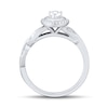 Thumbnail Image 2 of 1/3 CT. T.W. Pear-Shaped Diamond Double Frame Scrolling Vine Vintage-Style Engagement Ring in 14K White Gold