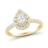 Thumbnail Image 1 of 3/4 CT. T.W. Pear-Shaped Diamond Double Frame Engagement Ring in 14K Gold