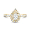 Thumbnail Image 3 of 3/4 CT. T.W. Pear-Shaped Diamond Double Frame Engagement Ring in 14K Gold