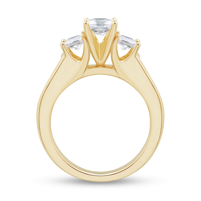 Main Image 3 of 2 CT. T.W. Princess-Cut Diamond Past Present Future® Channel Shank Engagement Ring in 14K Gold