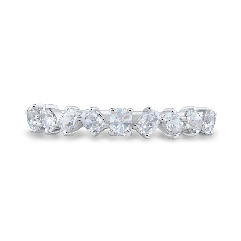 Main Image 3 of 1/2 CT. T.W. Oval Diamond Nine Stone Alternating Anniversary Band in 14K White Gold