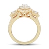 Thumbnail Image 2 of 2 CT. T.W. Pear-Shaped Diamond Double Frame Past Present Future® Multi-Row Engagement Ring in 14K Gold