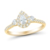 Thumbnail Image 1 of 3/4 CT. T.W. Pear-Shaped and Round Diamond Frame Past Present Future® Engagement Ring in 14K Gold