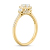 Thumbnail Image 2 of 3/4 CT. T.W. Pear-Shaped and Round Diamond Frame Past Present Future® Engagement Ring in 14K Gold