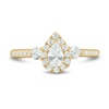 Thumbnail Image 3 of 3/4 CT. T.W. Pear-Shaped and Round Diamond Frame Past Present Future® Engagement Ring in 14K Gold