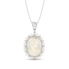 Thumbnail Image 1 of Oval Mother-of-Pearl and Freshwater Cultured Pearl Frame Pendant in Sterling Silver