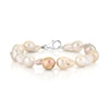 Thumbnail Image 0 of 9.0-10.5mm Multi-Color Baroque Freshwater Cultured Pearl Bracelet in Sterling Silver - 8”