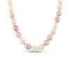 Thumbnail Image 1 of 9.0-10.5mm Multi-Color Baroque Freshwater Cultured Pearl Strand Necklace in Sterling Silver - 17.5”