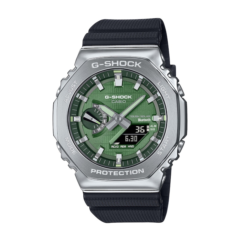 Main Image 1 of Men's Casio G-Shock Classic Solar-Powered Analog Digital Strap Watch with Green Dial (Model: GBM2100A-1A3)