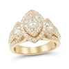 Thumbnail Image 1 of 2 CT. T.W. Marquise Diamond Past Present Future® Double Frame Triple Row Engagement Ring in 14K Gold