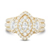 Thumbnail Image 1 of 2 CT. T.W. Marquise Diamond Past Present Future® Double Frame Triple Row Engagement Ring in 14K Gold