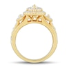 Thumbnail Image 3 of 2 CT. T.W. Marquise Diamond Past Present Future® Double Frame Triple Row Engagement Ring in 14K Gold