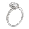 Thumbnail Image 2 of 2 CT. T.W. Oval Certified Lab-Created Diamond Frame Engagement Ring in 14K White Gold (F/VS2)