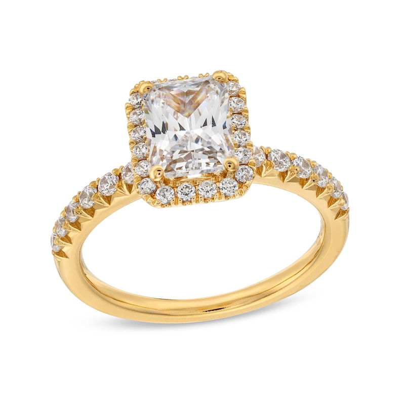 2 CT. T.W. Radiant-Cut Certified Lab-Created Diamond Frame Engagement Ring in 14K Gold (F/VS2)