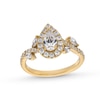 Thumbnail Image 1 of 1-1/4 CT. T.W. Pear-Shaped Diamond Frame Leaf Shank Engagement Ring in 14K Gold