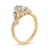 Thumbnail Image 3 of 1-1/4 CT. T.W. Pear-Shaped Diamond Frame Leaf Shank Engagement Ring in 14K Gold