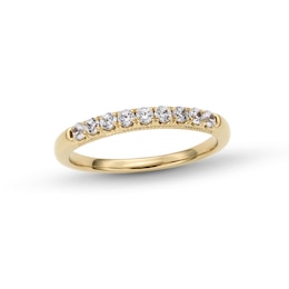 1/3 CT. T.W. Diamond Nine Stone Vintage-Style Anniversary Band in 14K Gold