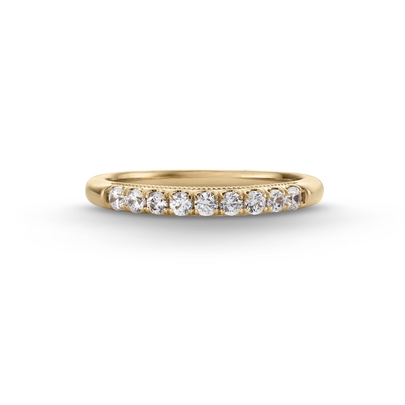 Main Image 4 of 1/3 CT. T.W. Diamond Nine Stone Vintage-Style Anniversary Band in 14K Gold