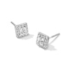 Thumbnail Image 1 of 1/2 CT. T.W. Princess-Cut Certified Lab-Created Diamond Frame Stud Earrings in 14K White Gold (F/SI2)