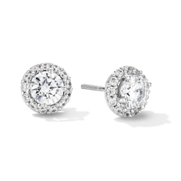 1 CT. T.W. Certified Lab-Created Diamond Frame Stud Earrings in 14K White Gold (F/SI2)