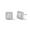 Thumbnail Image 1 of 1 CT. T.W. Princess-Cut Certified Lab-Created Diamond Frame Stud Earrings in 14K White Gold (F/SI2)